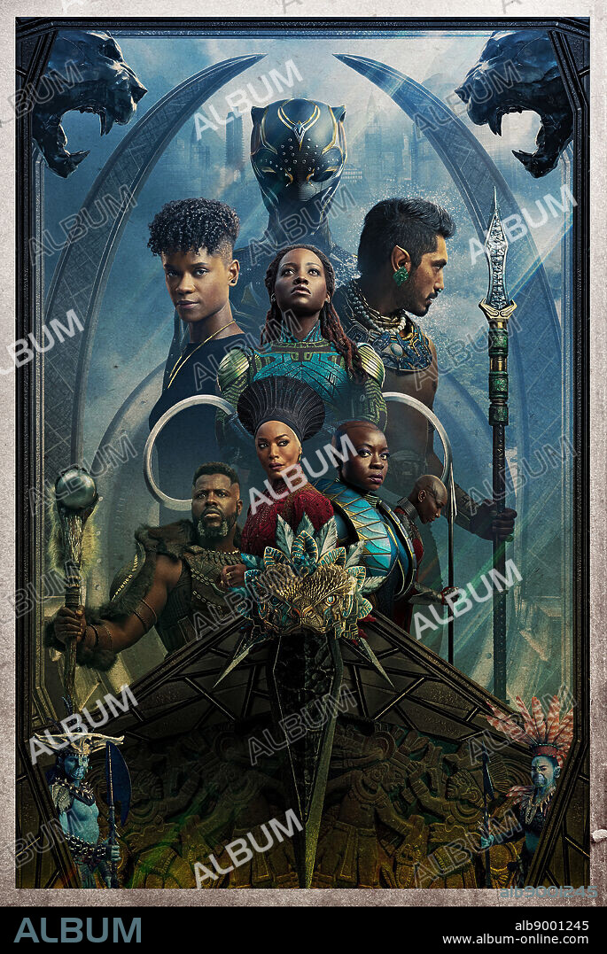 ANGELA BASSETT, DANAI GURIRA, DOMINIQUE THORNE, FLORENCE KASUMBA, LETITIA WRIGHT, LUPITA NYONG'O and TENOCH HUERTA in BLACK PANTHER: WAKANDA FOREVER, 2022, directed by RYAN COOGLER. Copyright MARVEL STUDIOS/WALT DISNEY PICTURES.