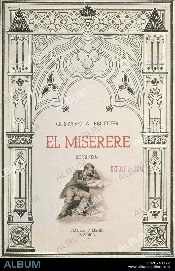 GUSTAVO ADOLFO BECQUER (1836-1870). EL MISERERE - 1862 - EDICION DE 1949.