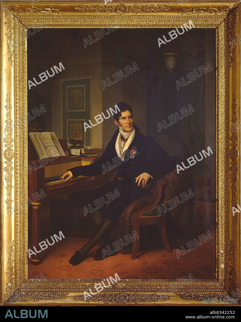 LOUIS HERSENT. Portrait of the conductor and composer Gaspare Spontini (1774-1851).