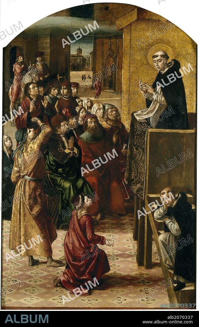 Pedro Berruguete / 'El milagro de la nube', 1493-1499, Escuela Española, Óleo sobre Tabla, 132 cm x 84 cm, P00611.