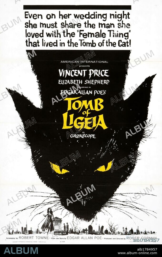 Poster de LA TUMBA DE LIGEIA, 1964 (THE TOMB OF LIGEIA), dirigida por ROGER CORMAN. Copyright A.I.P.