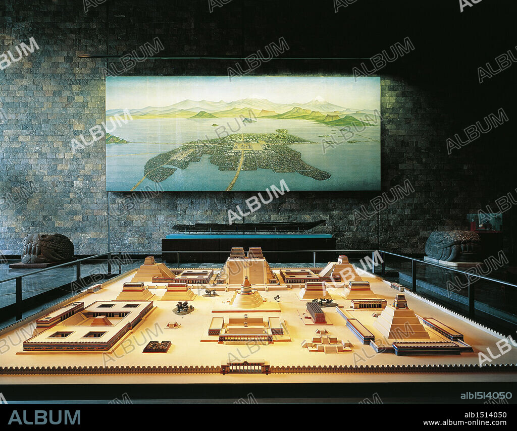 Mexico - Mexico City - National Museum of Anthropology. Mexica Hall. Model and reconstruction of the city of Tenochtitlan.