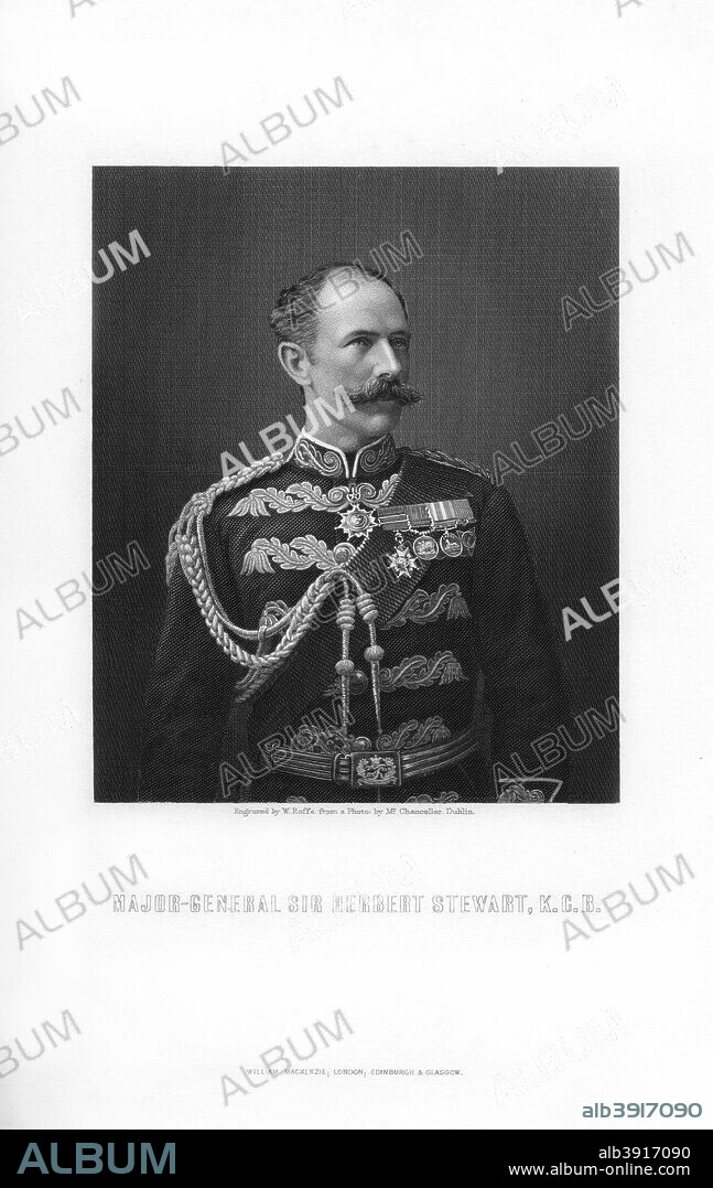 WILLIAM ROFFE. Sir Herbert Stewart, British soldier, (1893). Stewart (1843-1885) died after being wounded on the expedition to relieve General Gordon in Khartoum. An engraving from James Taylor's "The Age We Live In: A History of the Nineteenth Century, From the Peace of 1815 to the Present Time", William Mackenzie, (London, 1893).