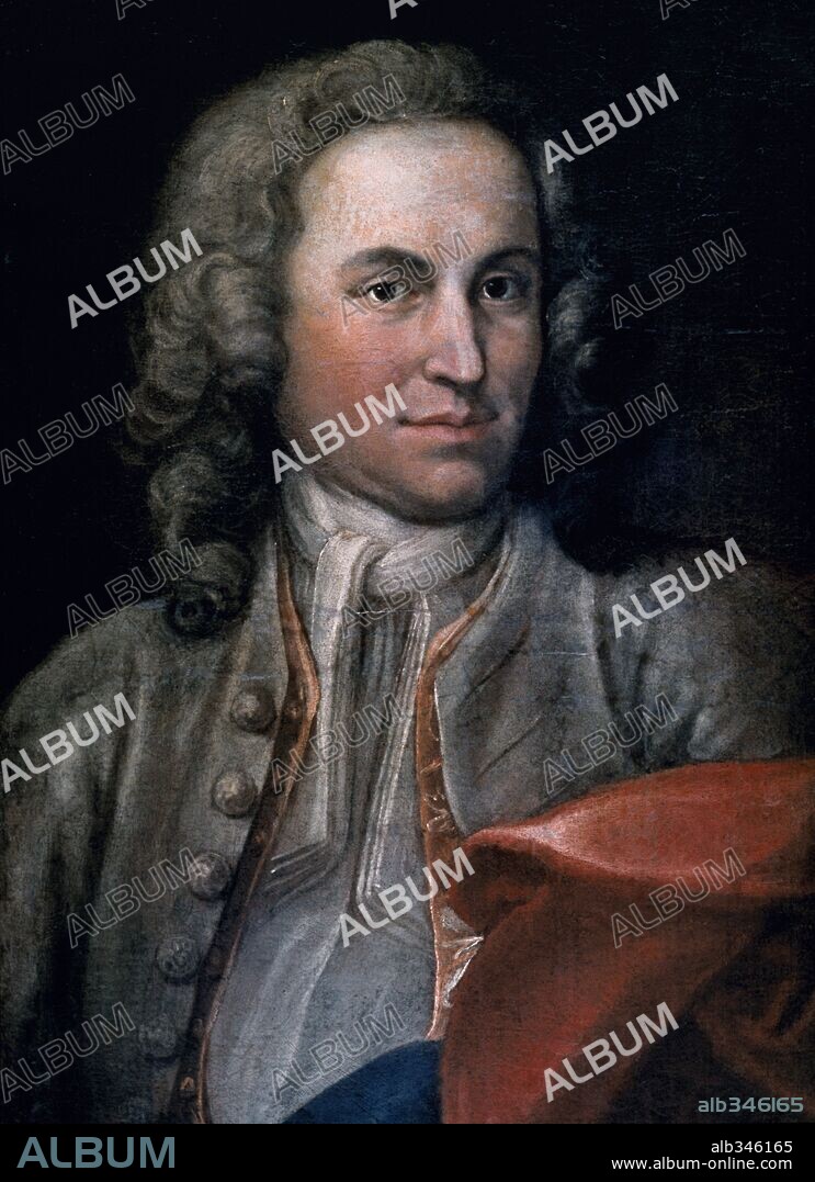 Bach, Johann Sebastian. Portrait by Ernst Reutsch 1715.