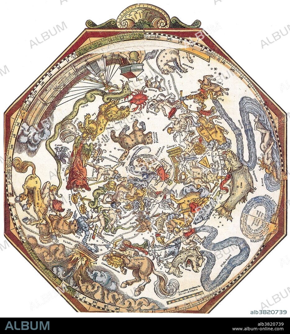 Star Map, Astronomicon Caesareum, 1540