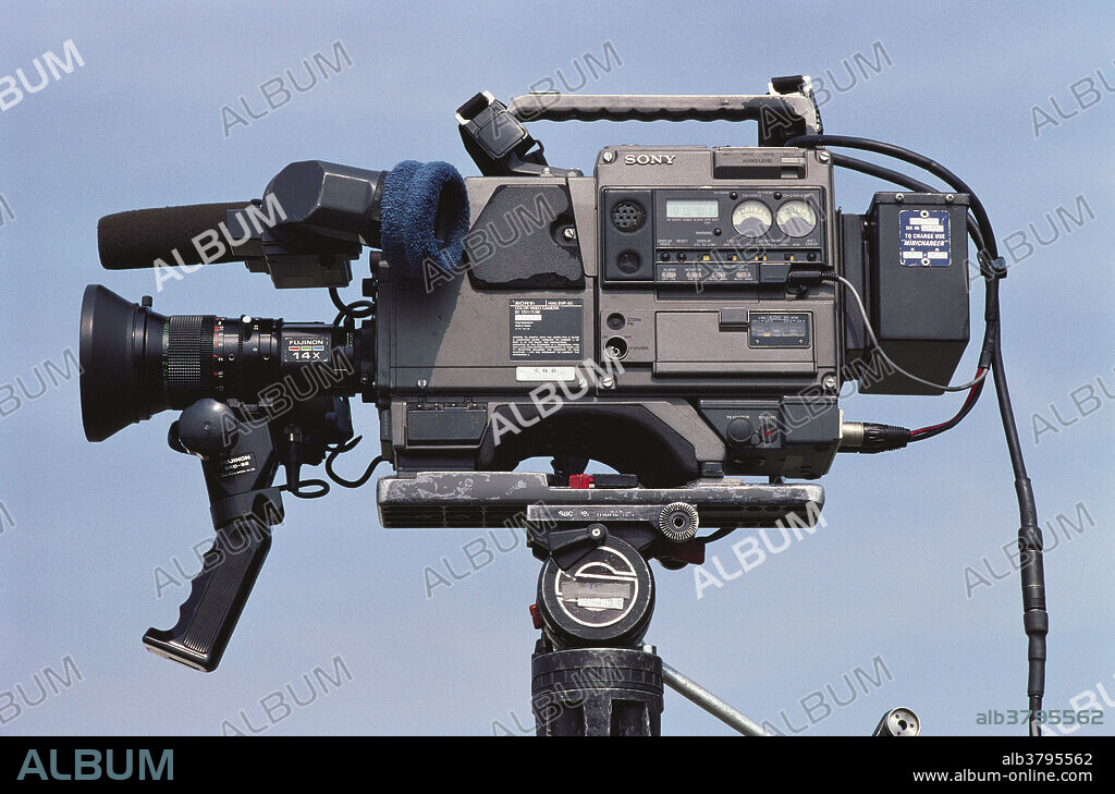 Close up view of a Sony BVP-50 betacam SP video camera.
