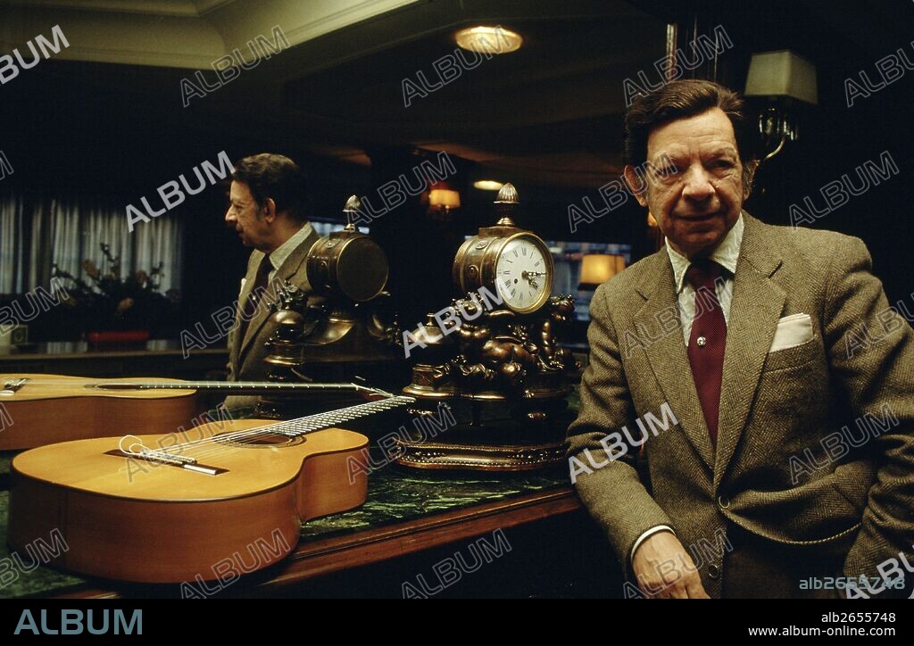 El guitarrista español de flamenco Agustín Castellón Campos, conocido como Sabicas. Hotel Emperador, Madrid, 6 marzo 1984.