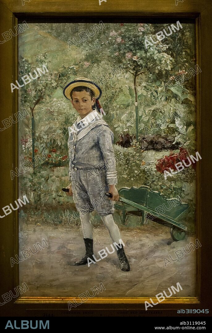 Ernst Josephson (1851-1906). Swedish painter. Boy with a Wheelbarrow, 1880. National Museum. Stockholm. Sweden.