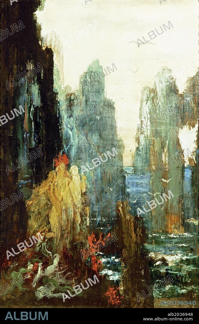 Gustave Moreau / 'Las sirenas', 1876, Óleo sobre lienzo, 93 x 62 cm.
