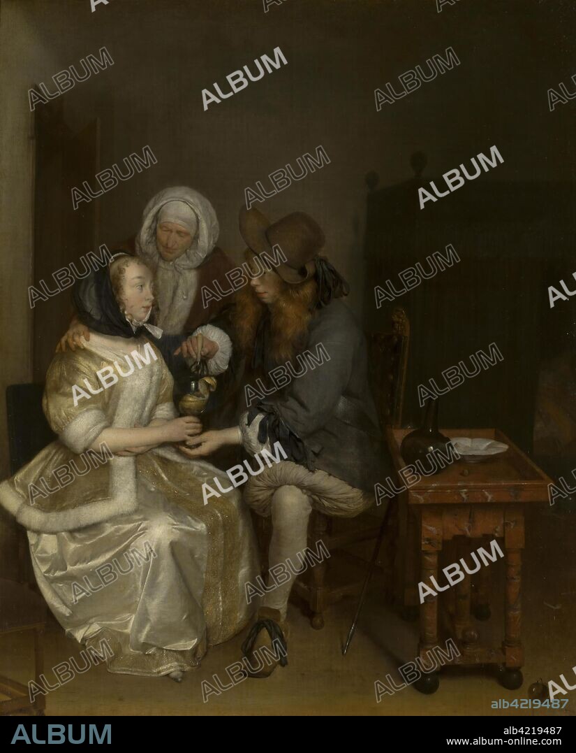 GERARD TER BORCH. 'Glass of Lemonade'. Holland, 1660s. Dimensions: 67,2x54 cm.