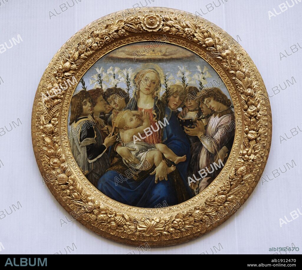 Sandro Botticelli (1445-1510). Italian painter. Virgin Mary with Child and angels singing, 1477. Gemaldegalerie. Berlin. Germany.