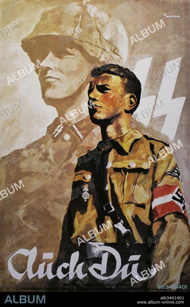 German propaganda poster to encourage young people to do military service in the Wehrmacht army. It was also addressed to young people of Upper Silesia registered in Volksliste (list of the German people in the occupied territories).