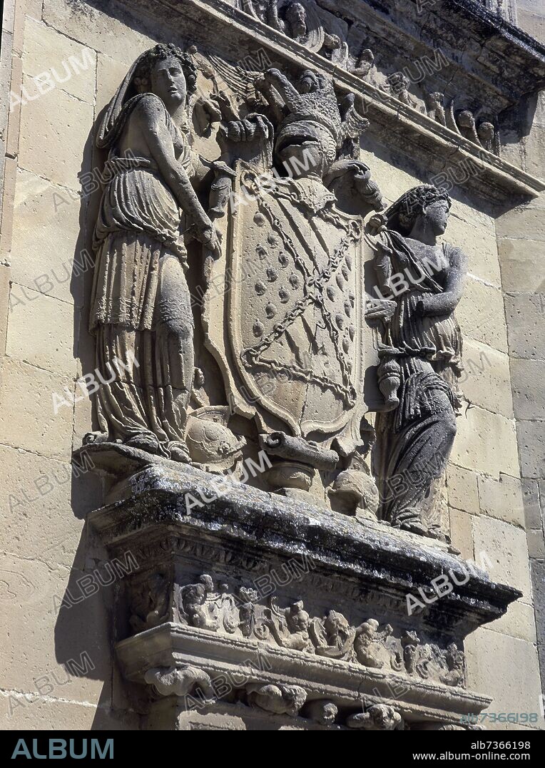 ESCUDO DE MARIA DE MENDOZA - SIGLO XVI - RENACIMIENTO ESPAÑOL.