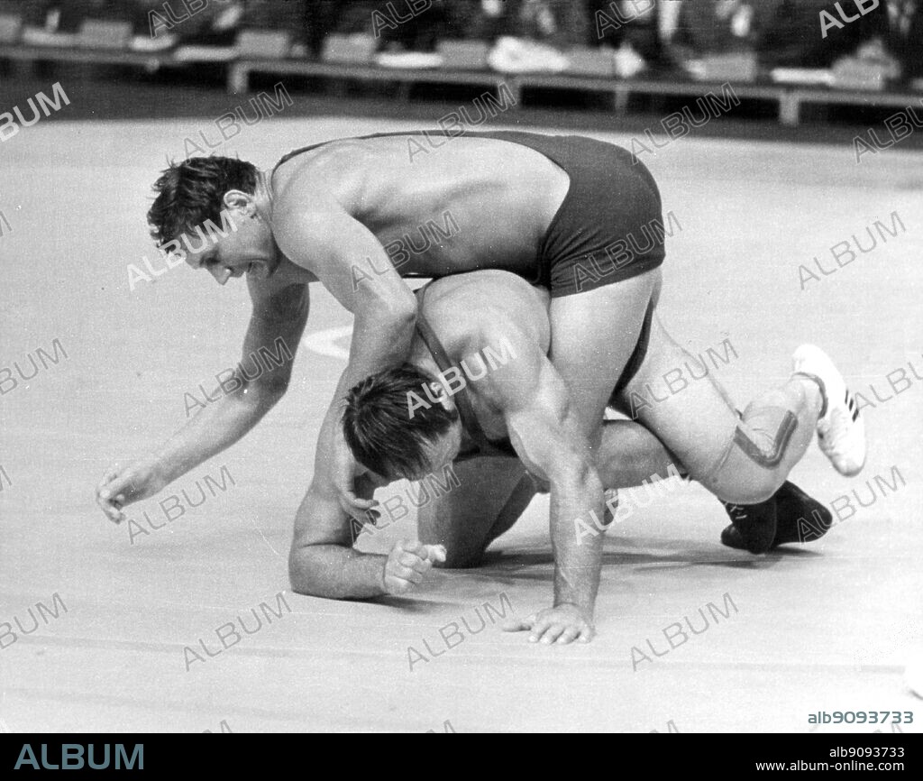Germany/Munich Olympics 1972: Alexander Medved of USSR on top of Wilfred Dietrich (Germany) in the wrestling.