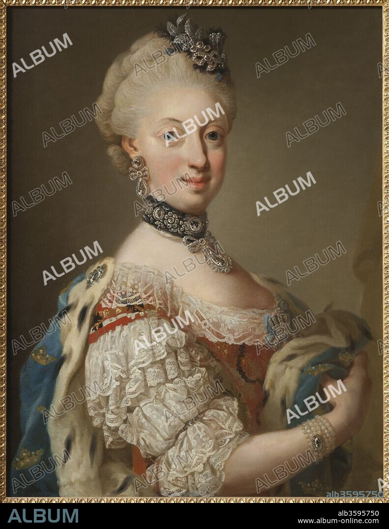 PASCH, LORENZ, THE YOUNGER. Portrait of Sophia Magdalena of Denmark (1746-1813), Queen of Sweden.