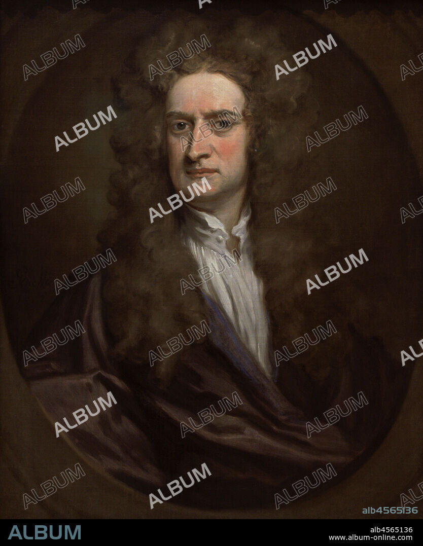 SIR GODFREY KNELLER (1646-1723). BRITISH PAINTER.. Isaac Newton (1642-1727). Físico y matemático inglés. Retrato realizado por Sir Godfrey Kneller (1646-1723). Óleo sobre lienzo (75,6 x 62,2 cm), 1702. National Portrait Gallery. Londres. Inglaterra.