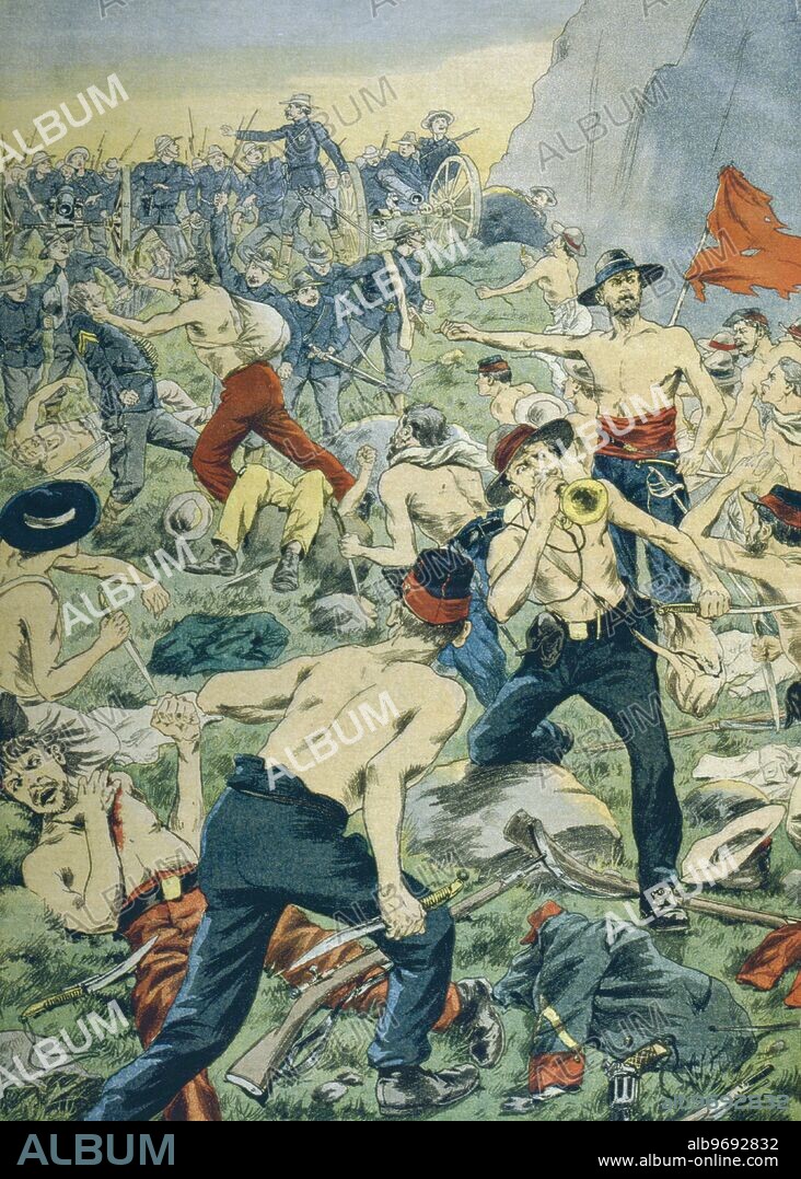 Le Petit Journal 1902-1904 - The Civil War in Colombia - a Chivalrous Fight - The Thousand Days War (1899-1902) (Spanish: Guerra de los Mil Dias), was a civil armed conflict in the newly created Republic of Colombia, (including its then province of Panama) between the Conservative Party and the Liberal Party with its radical factions. ©TopFoto.
