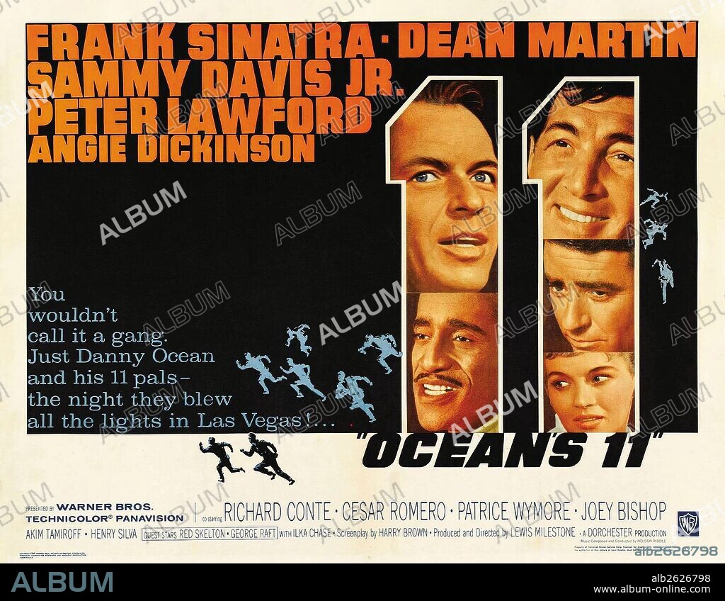 Poster of OCEAN'S ELEVEN, 1960, directed by LEWIS MILESTONE. Copyright WARNER BROTHERS.