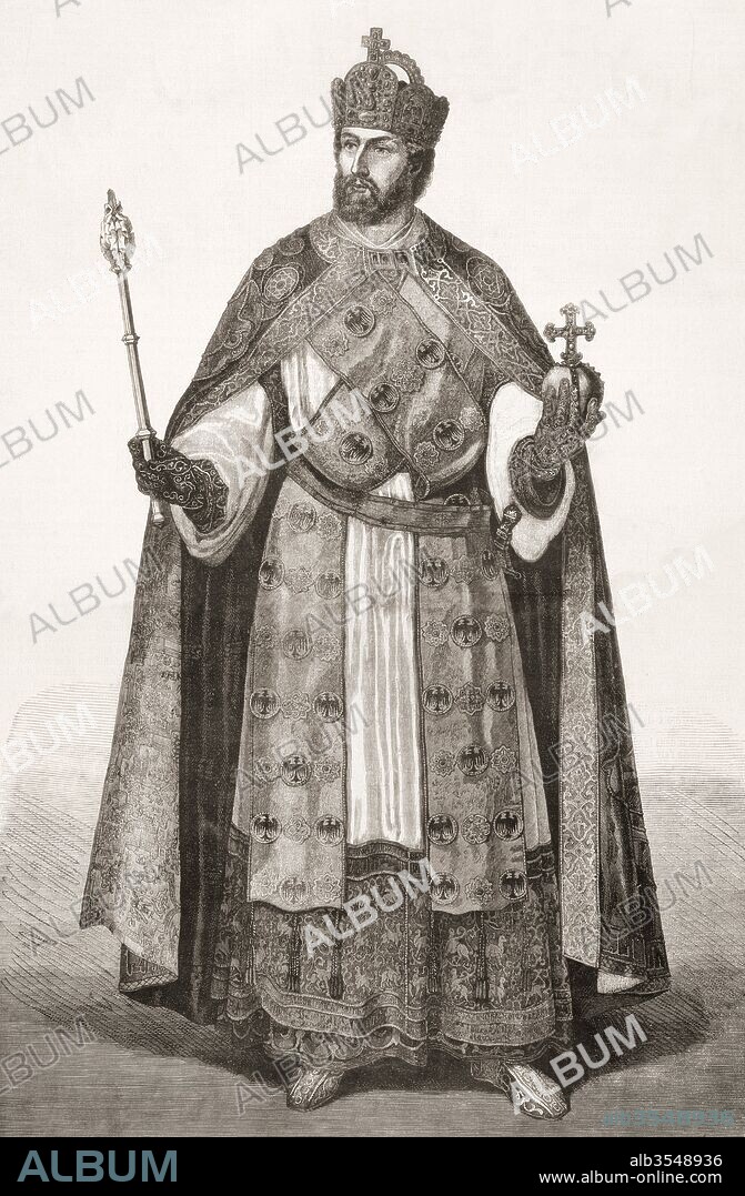Charles V, 1500-1558. Holy Roman Emperor, 1519-1558 and as Charles I, King of Spain, 1516-1556. From L'Univers Illustre, published 1866.