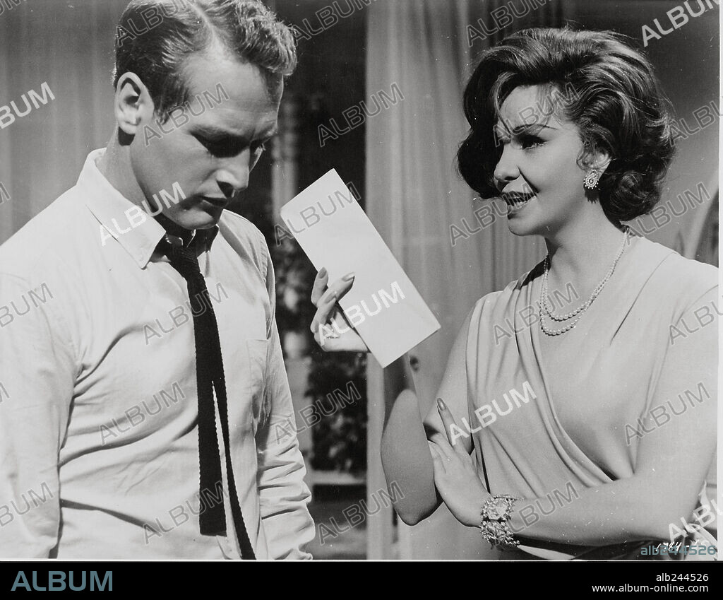 GERALDINE PAGE y PAUL NEWMAN en DULCE PÁJARO DE JUVENTUD, 1962 (SWEET BIRD OF YOUTH), dirigida por RICHARD BROOKS. Copyright M.G.M.