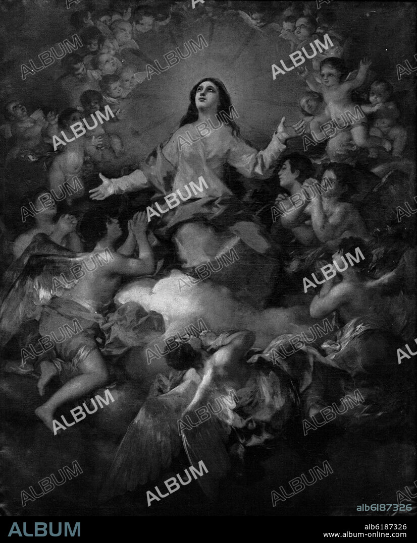 FRANCISCO DE GOYA. ASUNCION DE LA VIRGEN - SIGLO XIX - FOTOGRAFIA EN BLANCO Y NEGRO.