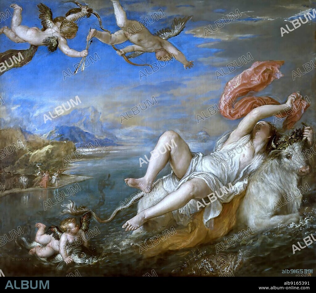 The Rape of Europa, a figure from Greek mythology, painting by Titian.