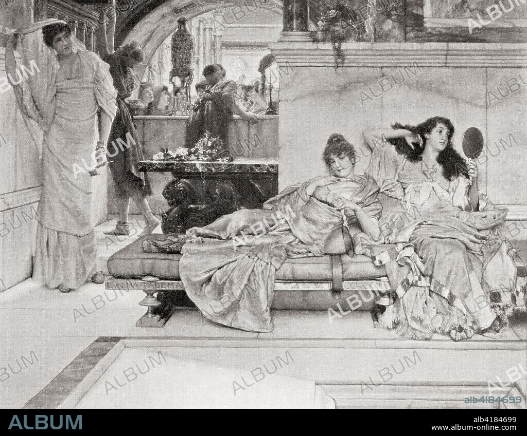 The shrine of Venus shown here in the interior of a hairdresser's emporium in ancient Rome.   Venus, the Roman goddess of  love, beauty, desire, sex, fertility, prosperity and victory.  From Hutchinson's History of the Nations, published 1915.