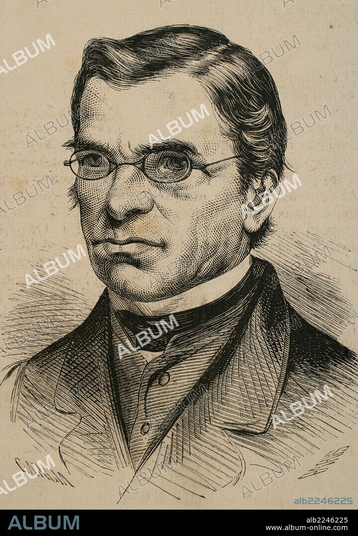 EMILE LITTRE (1801-1881). Lexicógrafo y filósofo francés, famoso por su Diccionario de la lengua Francesa. Grabado por Paris. "La Ilustración Española y Americana", 1872.