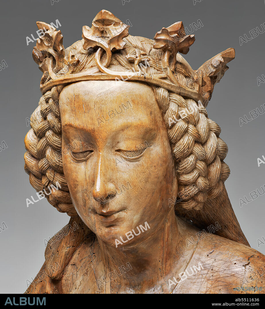 WORKSHOP OF NICLAUS GERHAERT VON LEYDEN und NIKOLAUS GERHAERT. Reliquary Bust of Saint Margaret of Antioch, 1465/70. Detail from a larger artwork.