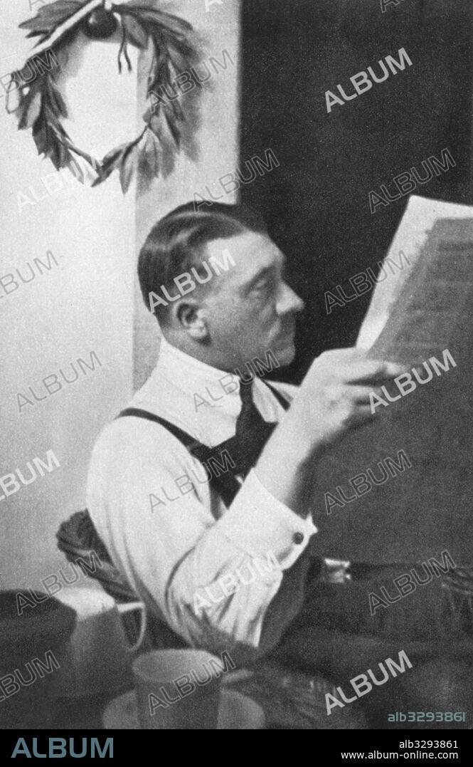 Adolf Hitler during his imprisonment in the Landsberg Fortress in 1924.