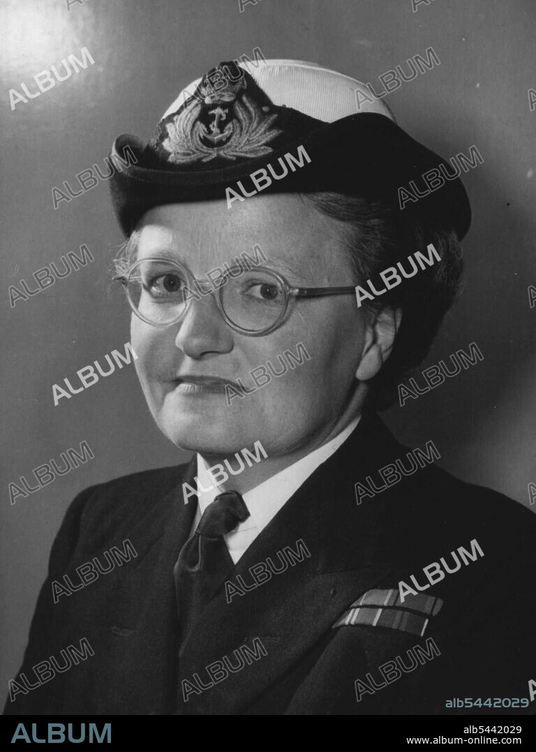 'Wrens' New Director -- Appointed as the next Director of the Women's Royal Naval Service is Superintendent Nancy Margaret Robertson, seen here in London today (Friday), who succeeds Commandant Dame Mary Lloyd in December. Superintendent Robertson, whose home is at St. Katharine's, Aberdeenshire, joined the WRNS in December 1939 ans was commissioned the following year. She was awarded the CBE in the Birthday Honours List of 1946 and the CBE in the Coronation Honours in June 1953. This typically droll Aberdeenshire Scot is Superintendent Nancy Margaret Robertson who has been appointed Director of the WOmen's Royal Naval Service. She will succeed Dame Mary Lloyd in December. August 27, 1954.