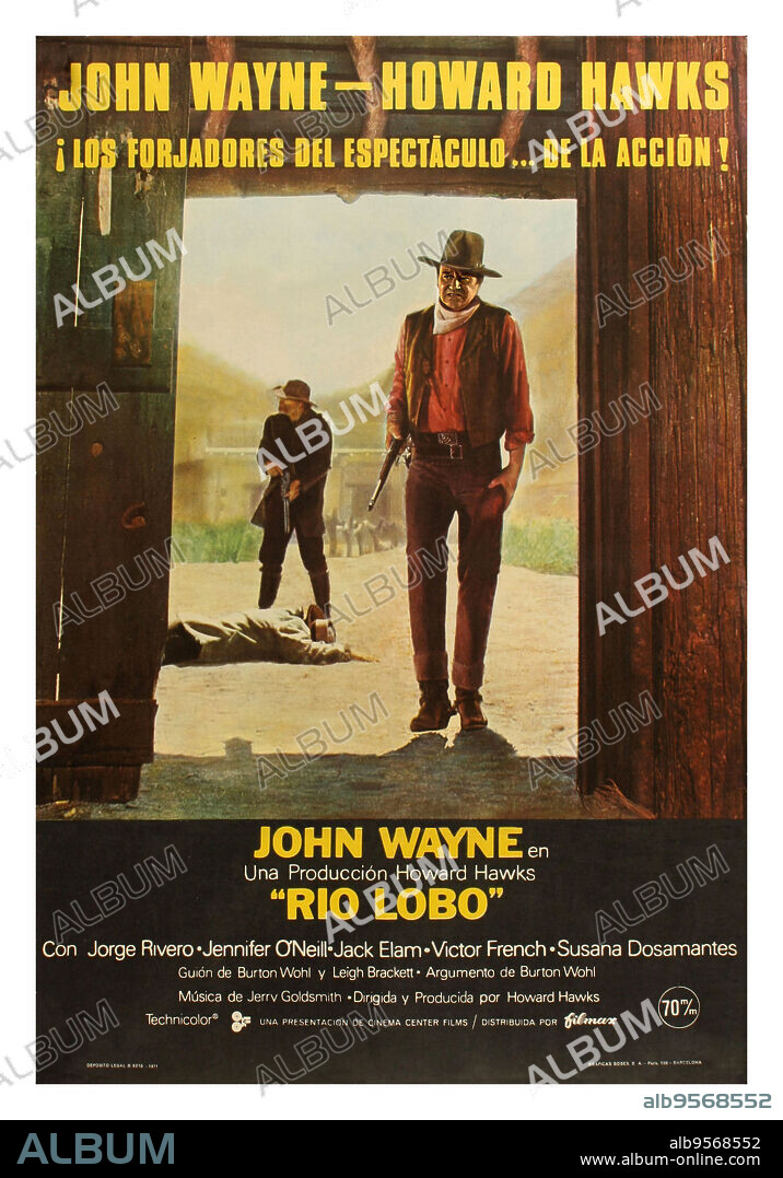 Poster of RIO LOBO, 1970, directed by HOWARD HAWKS. Copyright NATIONAL GENERAL/CINEMA CENTER.