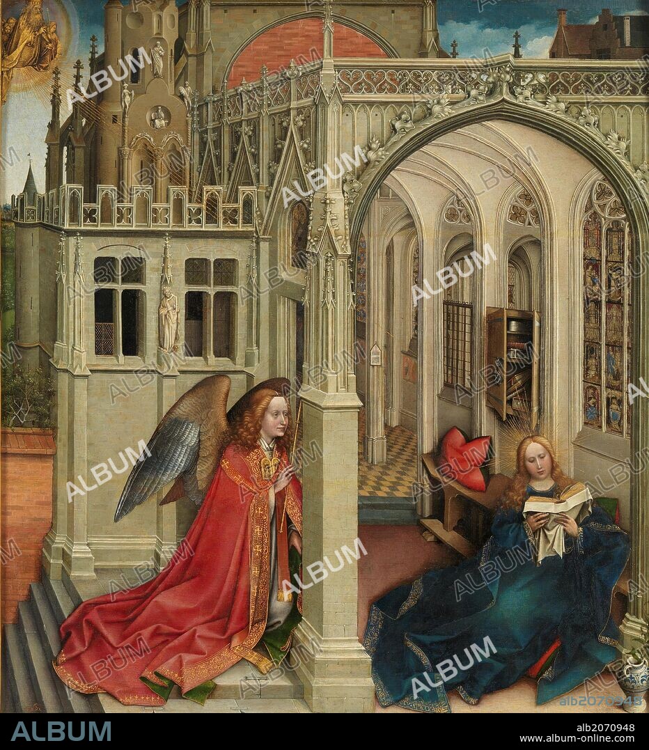 Robert Campin / 'The Annunciation', 1418-1419, Flemish School, Oil on panel, 76 cm x 70 cm, P01915.