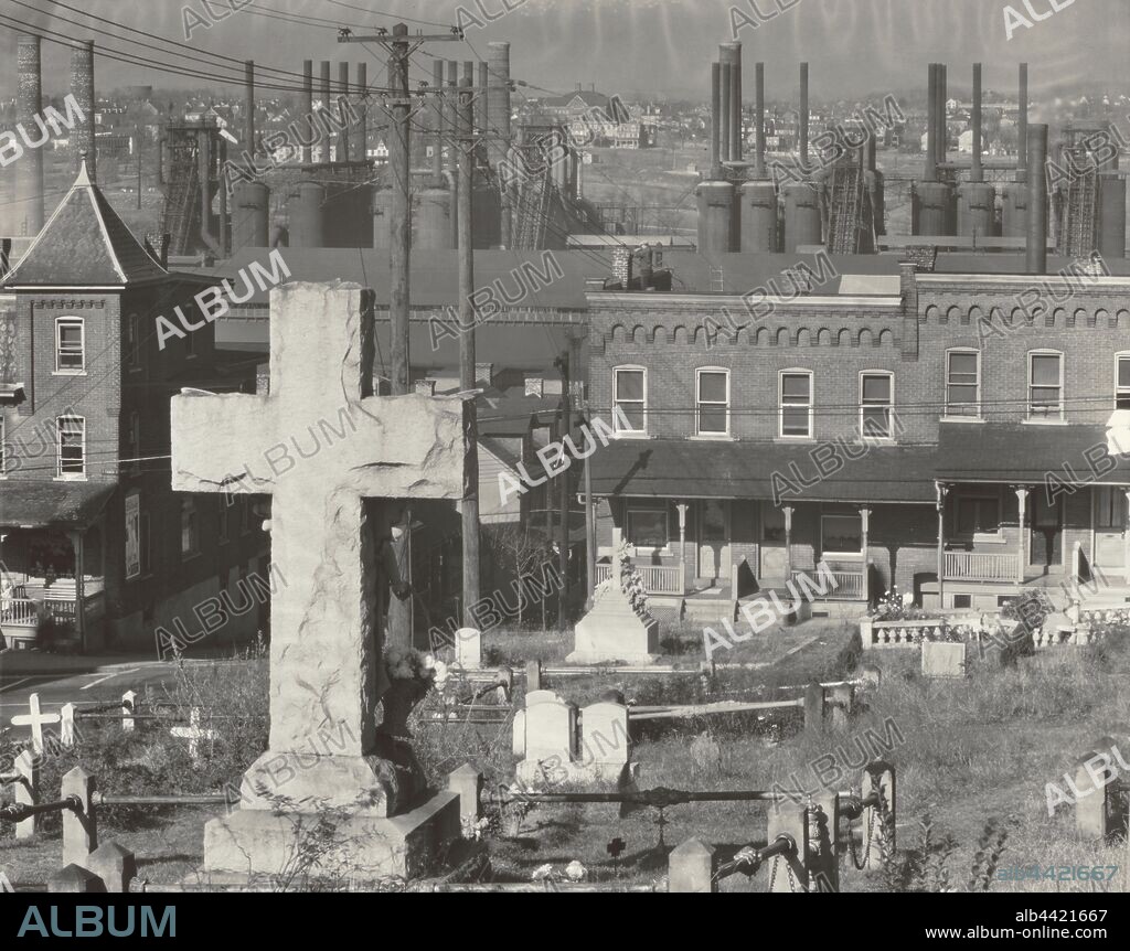 Graveyard, Houses and Steel Mill, Bethlehem, Pennsylvania, Walker Evans (American, 1903 - 1975), 1935, printed later, Gelatin silver print, 19.2 x 24.2 cm (7 9/16 x 9 1/2 in.).