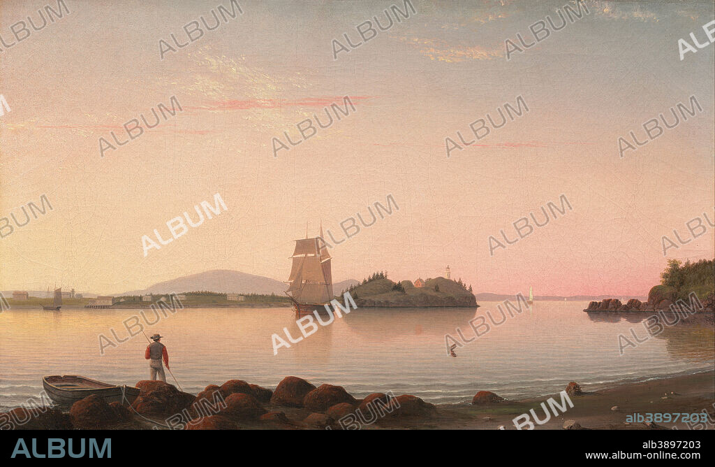 FITZ HENRY LANE. Owl's Head, Penobscot Bay, Maine. Date/Period: 1862. Painting. Oil on canvas. Height: 400 mm (15.74 in); Width: 663.60 mm (26.12 in).