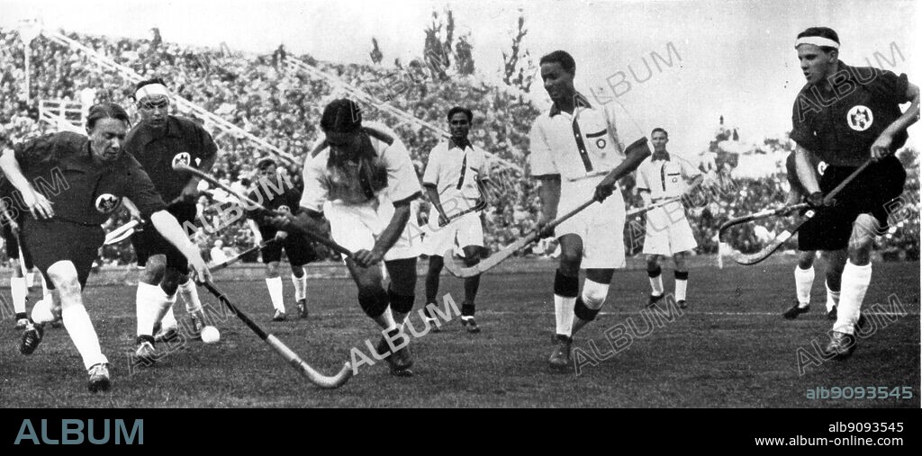 Hockey India vs Germany final Olympic Games Berlin 1936.