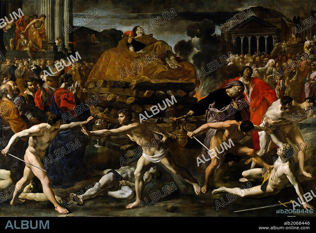GIOVANNI LANFRANCO. Giovanni di Stefano Lanfranco / 'Exequias de un emperador romano', Hacia 1636, Escuela Italiana, Óleo sobre Lienzo, 335 cm x 488 cm, P00234.