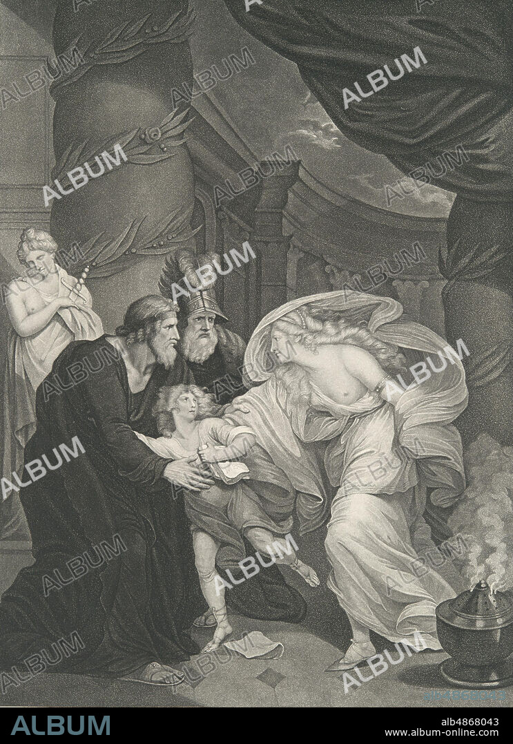 THOMAS KIRK. Rome, Titus's Garden-Lucius Pursued by Lavinia (Shakespeare, Titus Andronicus, Act 4, Scene 1), first published 1793; reissued 1852.