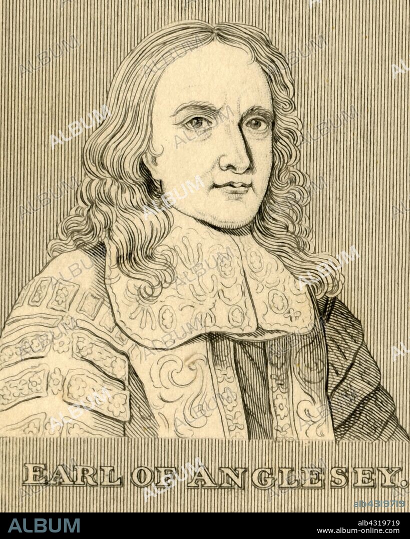 'Earl of Anglesey', (1614-1686), 1830. Arthur Annesley, 1st Earl of Anglesey (1614-1686) Anglo-Irish royalist statesman who served as Lord Privy Seal between 1673 and 1682 for Charles II. From "Biographical Illustrations", by Alfred Howard. [Thomas Tegg, R. Griffin and Co., J. Cumming, London, Glasgow and Dublin, 1830].