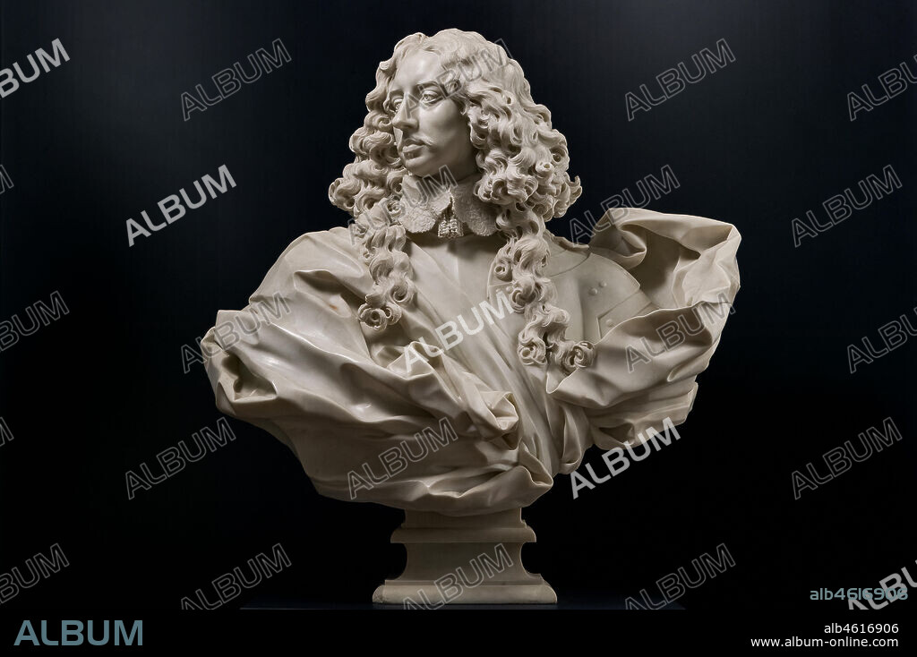 Modena, Galleria Estense: Marble bust of Francesco I d'Este, by Gian Lorenzo Bernini (1598 - 1680).