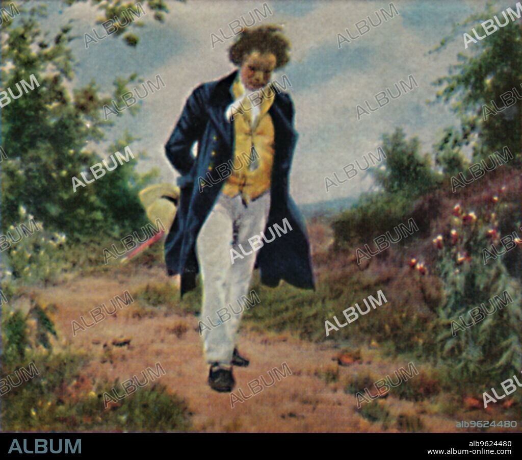 'Ludwig van Beethoven 1770-1827', 1934. Ludwig van Beethoven (1770-1827), German composer and pianist. From "Die Großen der Weltgeschichte". [Eckstein-Halpaus, Dresden, 1934].