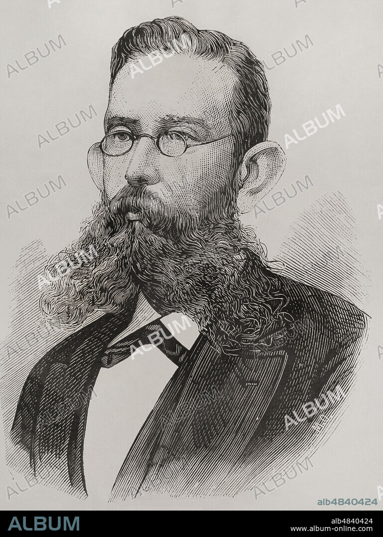 Mariano Escobedo (1826-1902). Militar y político mexicano. Retrato. Grabado. La Ilustración Española y Americana, 1878.