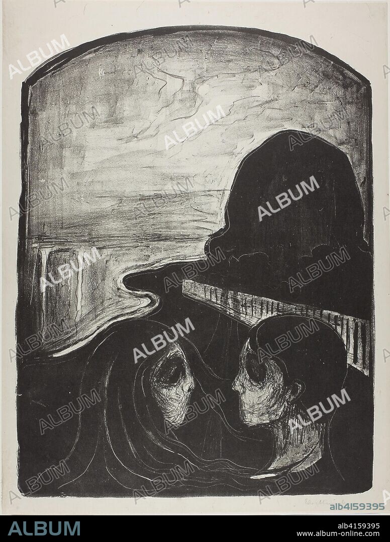 Attraction I. Edvard Munch (Norwegian, 1863-1944); printed by Auguste Clot (French, 1858-1936). Date: 1896. Dimensions: 474 x 361 mm (image/plate); 512 x 389 mm (sheet). Lithograph in black ink on greyish-ivory China paper. Origin: Norway.