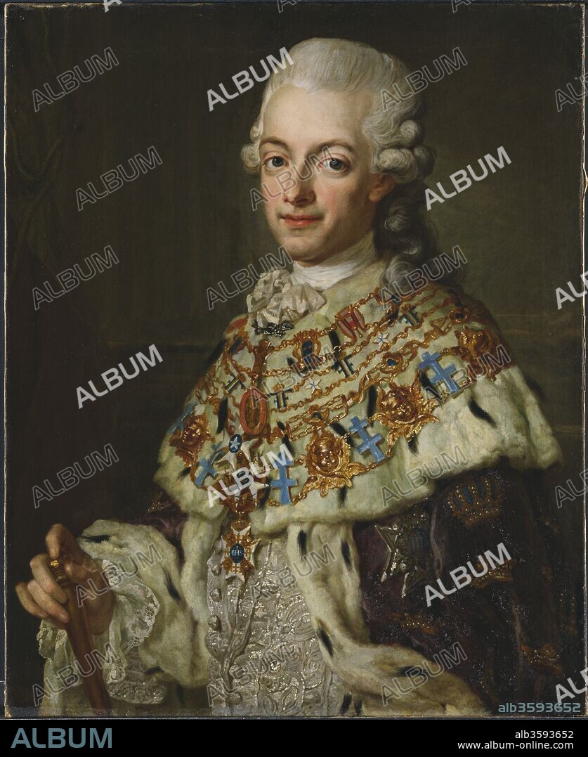 PASCH, LORENZ, THE YOUNGER. Portrait of King Gustav III of Sweden (1746-1792).