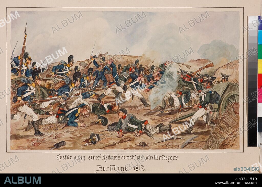 HERMANN SATTLER. The storming of a Redoubt by the Wurttemberg troops. Borodino 1812.