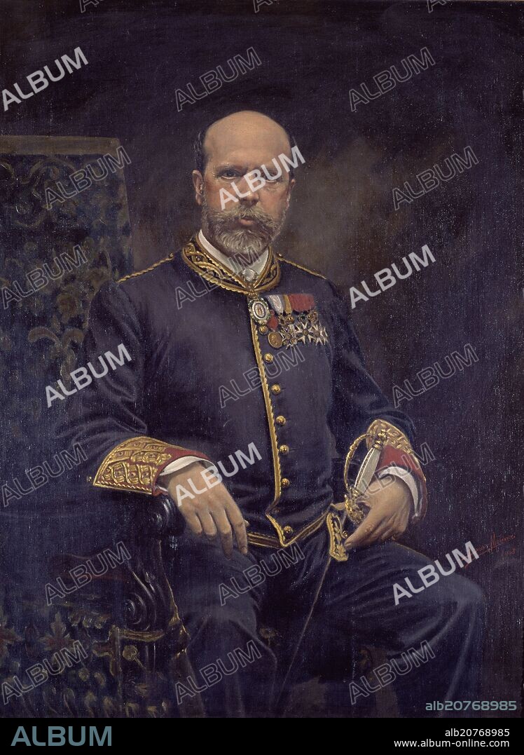 JOSE DIAZ MOLINA (1800-1900). GUILLERMO JOAQUIN DE OSMA Y SCULL 1853/1922-MINISTRO DE HACIENDA 1903 - PINTADO EN 1908.