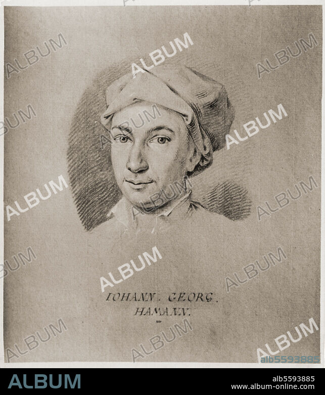 Hamann, Johann Georg. 27.8.1730 (Königsberg) - 21.6.1788 (Münster). German philosopher and main proponent of the Sturm und Drang movement. - Portrait - Pencil drawing. (formerly owned by J.W. v. Goethe).