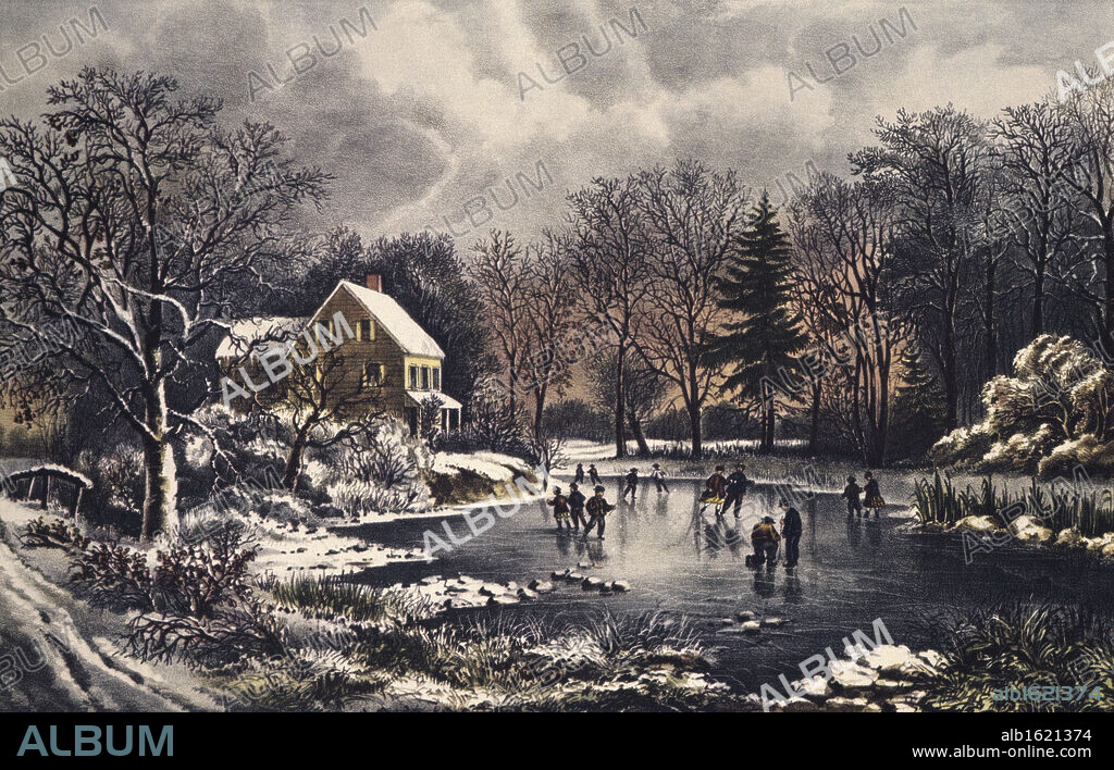 CURRIER AND IVES. Early Winter  1869  Currier & Ives (1834-1907 American).