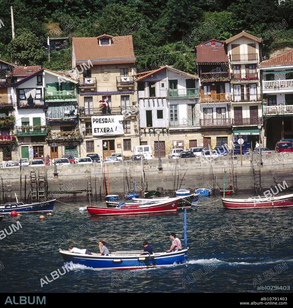 Pasajes de San Juan (Pasai Donibane), view from Pasajes de San Pedro. Guipuzcoa. Spain.