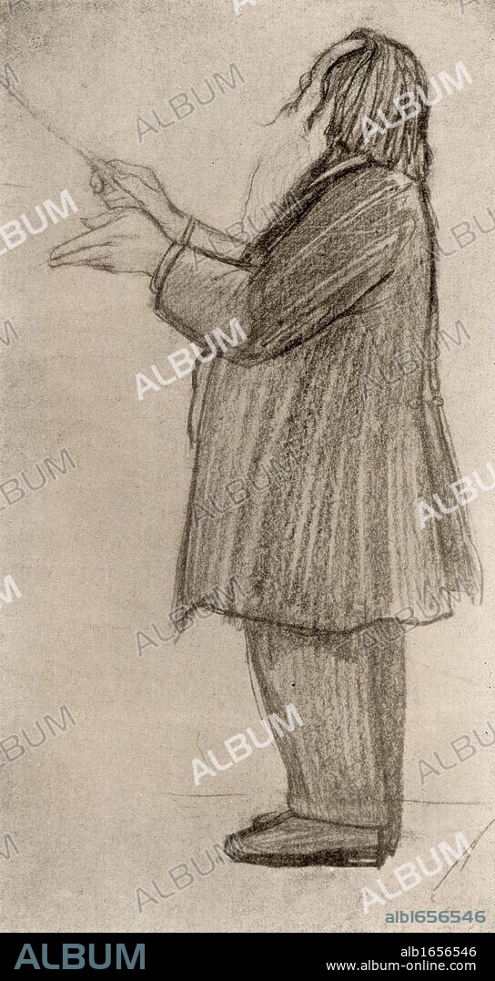 Johannes Brahms (1833-1897) German composer, conducting. From drawing by Willy von Beckerath. Halftone.  (Photo by: Universal History Archive/UIG via Getty Images).